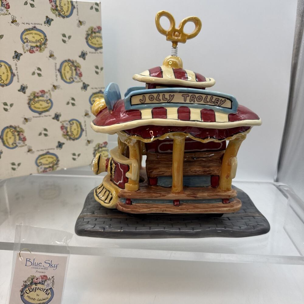 Blue Sky Heather Goldminc Disney Mickey Jolly Trolley RARE Collectible Clayworks